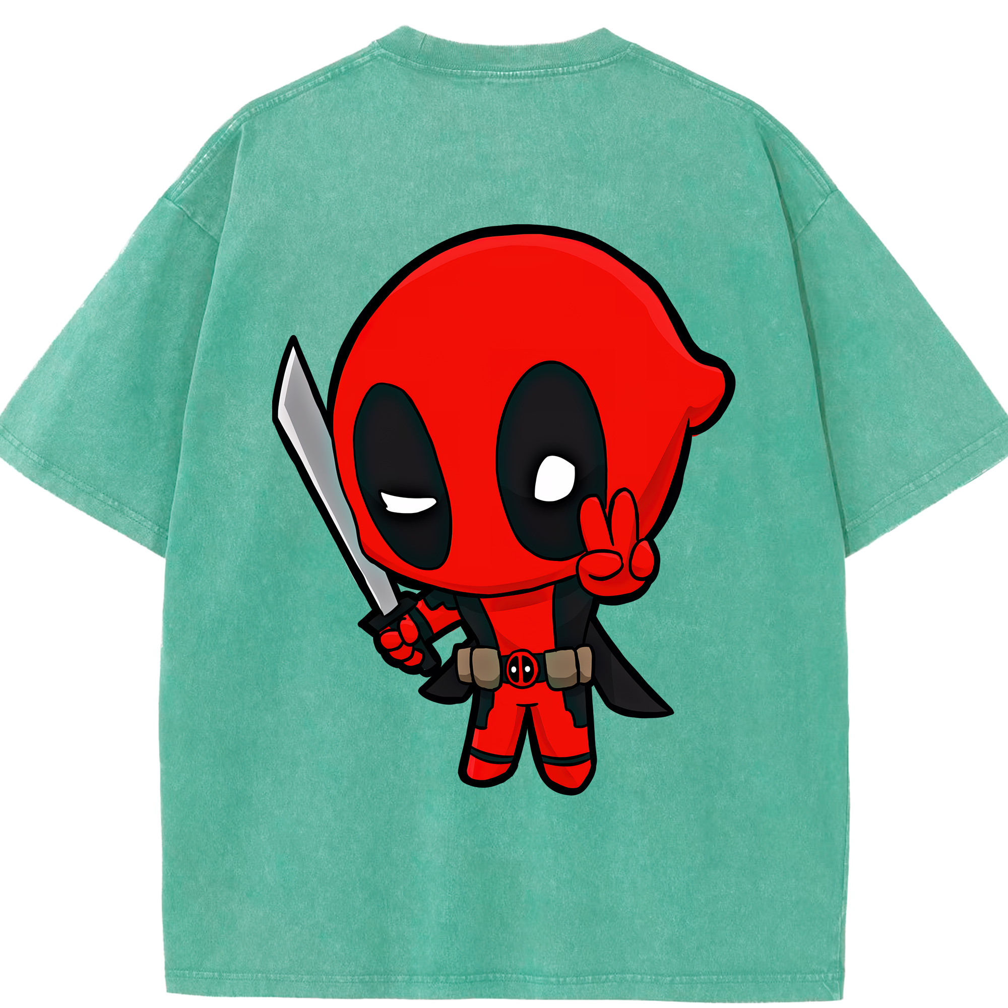 （画像用） Deadpool デッドプール 綿100% ヴィンテージ風 半袖Tシャツ（背面プリント）